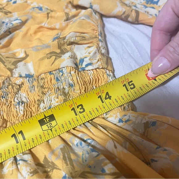 Heyson Women’s Floral Yellow Maxi Dress Half Sleeve V-neckline Cottagecore Large - Picture 4 of 12